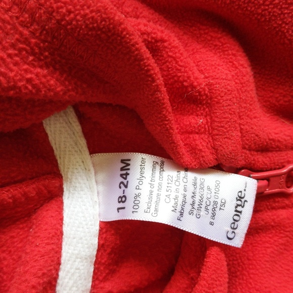 george panda fleece zip-up hoodie sweatshirt 24 months - Picture 3 of 5